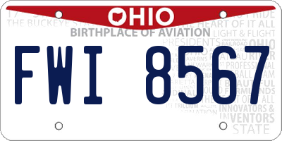 OH license plate FWI8567