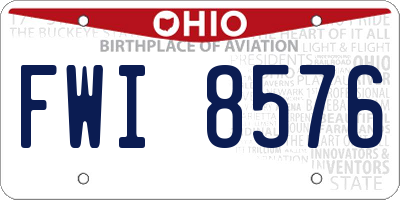 OH license plate FWI8576