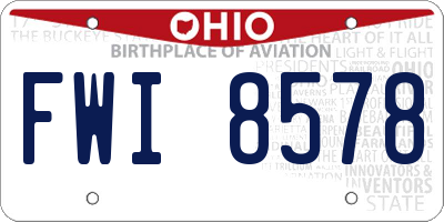 OH license plate FWI8578