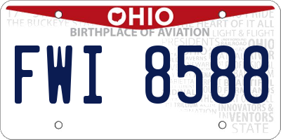 OH license plate FWI8588