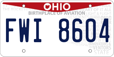 OH license plate FWI8604