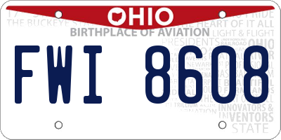 OH license plate FWI8608