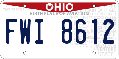 OH license plate FWI8612