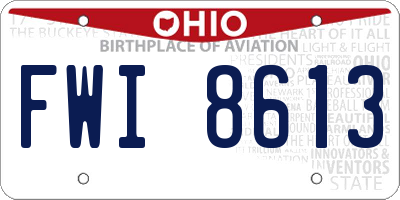 OH license plate FWI8613