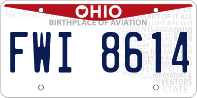 OH license plate FWI8614