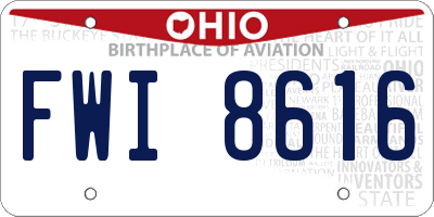OH license plate FWI8616