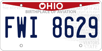 OH license plate FWI8629