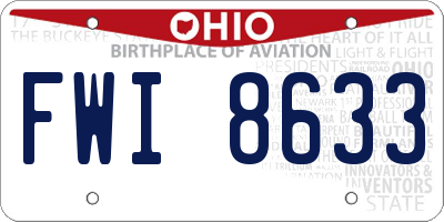 OH license plate FWI8633