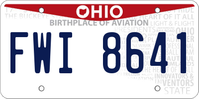 OH license plate FWI8641