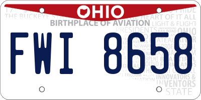 OH license plate FWI8658