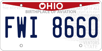 OH license plate FWI8660
