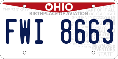 OH license plate FWI8663