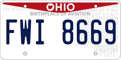 OH license plate FWI8669