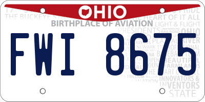 OH license plate FWI8675