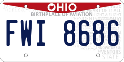 OH license plate FWI8686