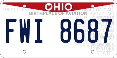 OH license plate FWI8687
