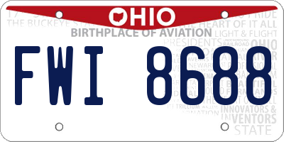 OH license plate FWI8688
