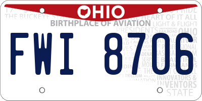 OH license plate FWI8706