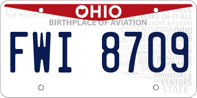 OH license plate FWI8709