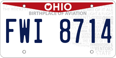 OH license plate FWI8714