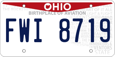 OH license plate FWI8719