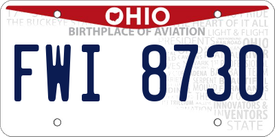 OH license plate FWI8730