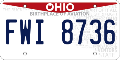 OH license plate FWI8736