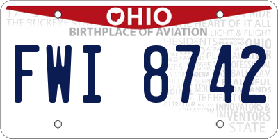 OH license plate FWI8742
