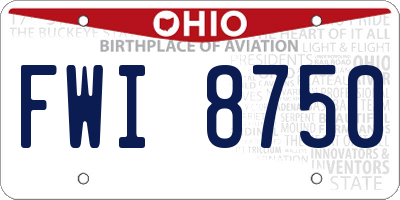 OH license plate FWI8750