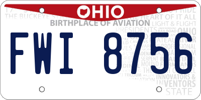OH license plate FWI8756