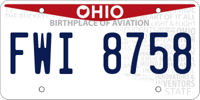 OH license plate FWI8758