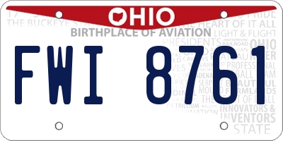 OH license plate FWI8761