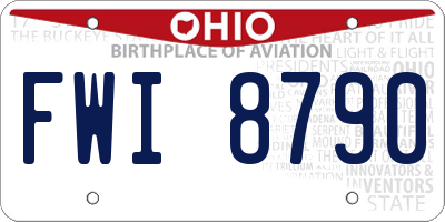 OH license plate FWI8790
