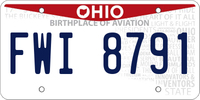 OH license plate FWI8791