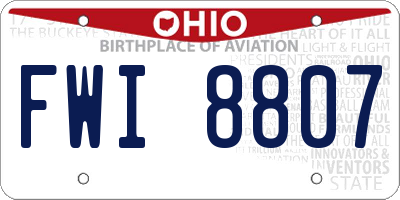 OH license plate FWI8807