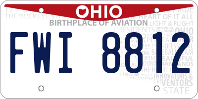 OH license plate FWI8812