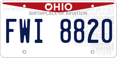 OH license plate FWI8820