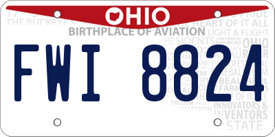 OH license plate FWI8824