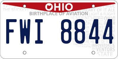 OH license plate FWI8844