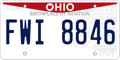 OH license plate FWI8846