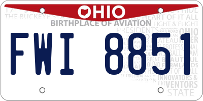 OH license plate FWI8851