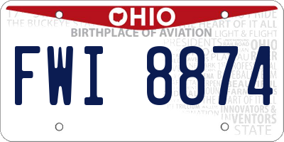 OH license plate FWI8874