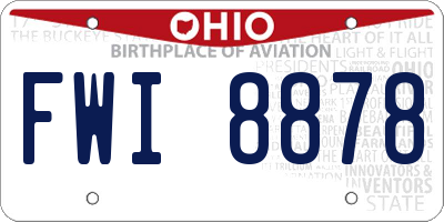 OH license plate FWI8878