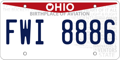 OH license plate FWI8886