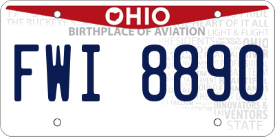 OH license plate FWI8890