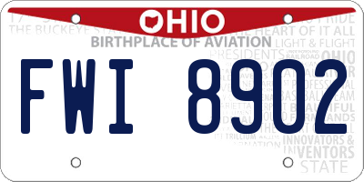 OH license plate FWI8902