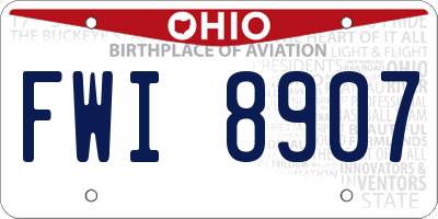 OH license plate FWI8907