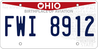 OH license plate FWI8912
