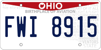 OH license plate FWI8915
