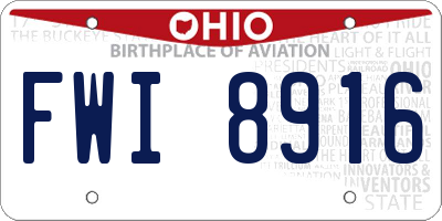 OH license plate FWI8916